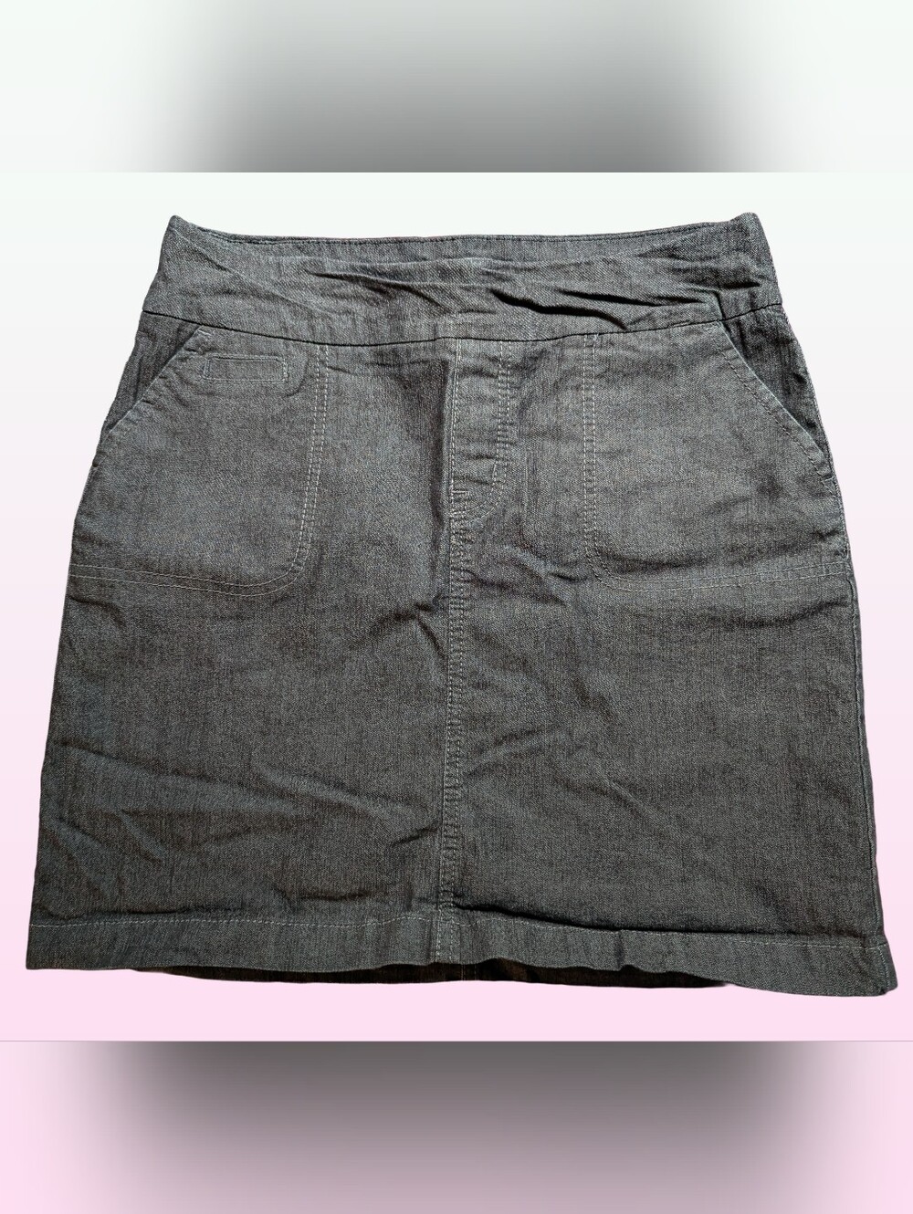 Reitmans Jeans Dark Charcoal Grey Denim Mini Skirt Size 3 Casual Y2K